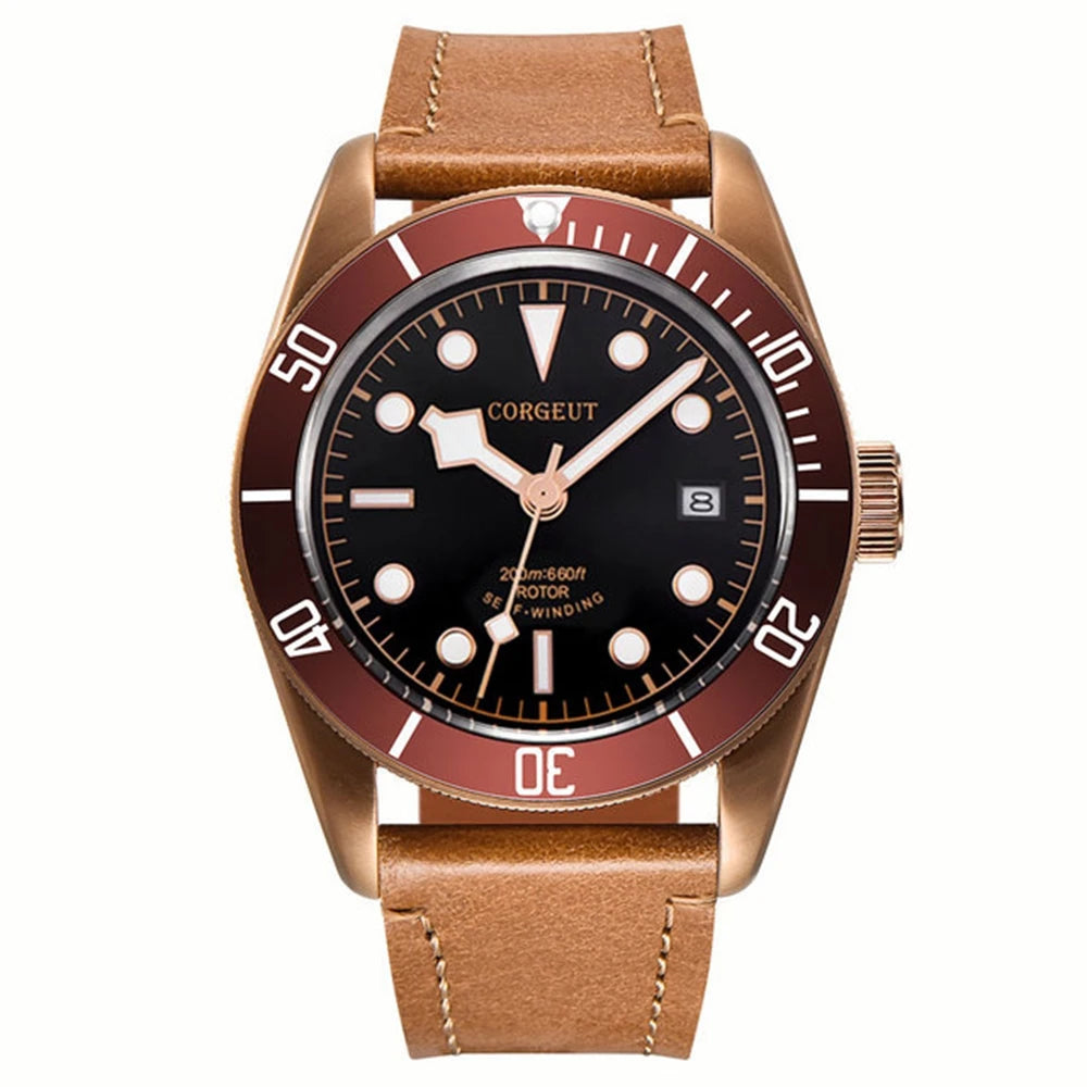 Luxury NH35A Corgeut 41mm Automatic Men Watch PVD Case Sapphire Military Male 10BAR wim Watches Luminous Mechanical WristWatches