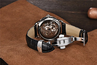 PAGANI DESIGN New Skeleton Men's Mechanical Watches Top Luxury Automatic Watch Men Blue Leather Waterproof Wrist watch Men