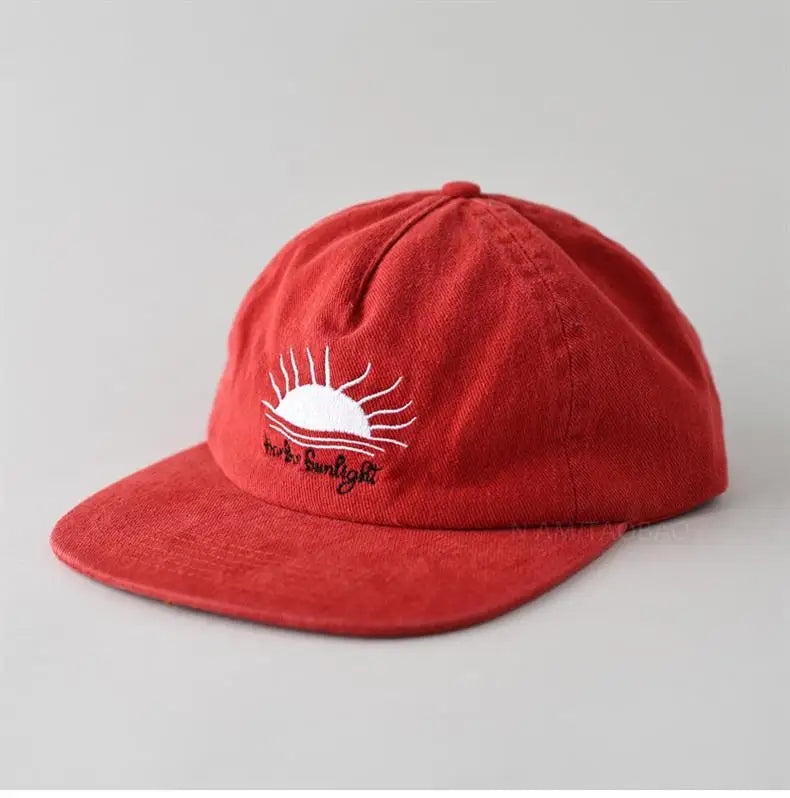 Casquette de baseball à visière plate mignonne pour femmes, hommes et adolescents, avec broderie « Sunrise », casquettes d'été et chapeaux de soleil