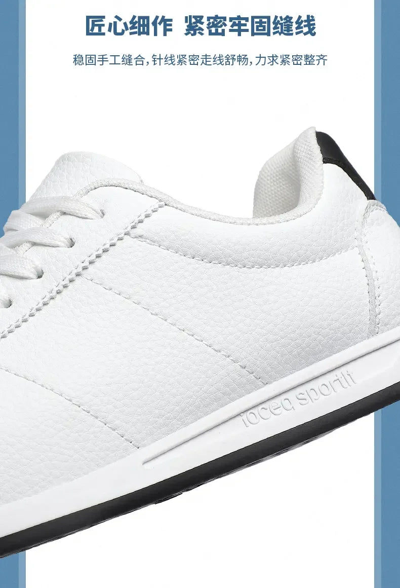 Leisure Running Summer Fashion Anti-Slip Mountaineering PU Leather Sports Shoes, Tennis Trend, Hot Selling Men’s White Flat Shoes
