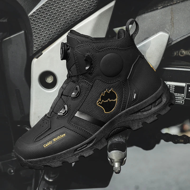 Bottes de moto imperméables pour hommes, chaussures de cyclisme pour Motocross, course de moto tout-terrain, Anti-chute, équipement respirant doux