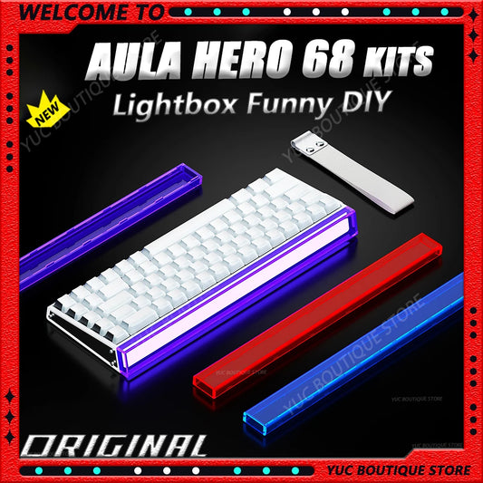 Novo AULA HERO 68HE/ULTRA — Kits de autocolantes, teclado gaming com interruptores magnéticos e acessórios para teclado mecânico com fios personalizado para e-sports
