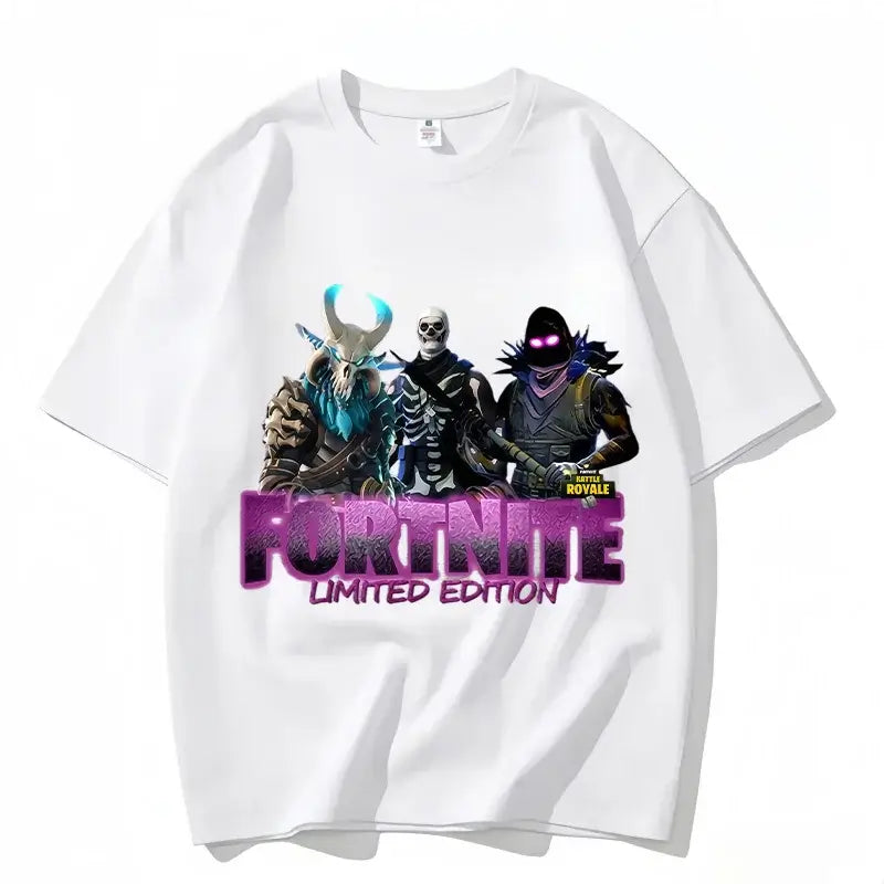 T-shirt Fortnite de gola redonda, unissexo para adulto, moda de dança do jogo, novo, em algodão puro, manga curta, perfeito para uso casual e férias