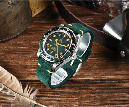 San Martin 2025 Men's Watches, Retro NH34 GMT Sandwich Dial, 40mm Bidirectional Sapphire Bezel, Luxury Sports Watch, 20Bar