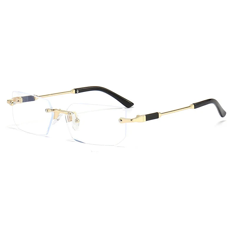 Fashion Rimless Rectangle Sunglasses Popular Women Men Shades Small Square Sun Glasses For Female Male Summer Traveling