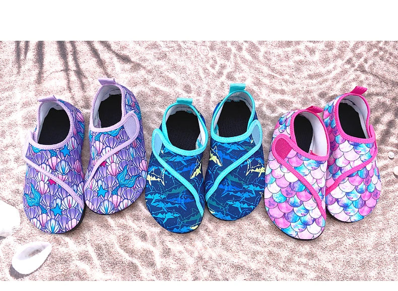 Boys Girls Soft Foldable Water Shoes Kids Beach Summer Outdoor Wading Shoes Swimming Surf Sea Slippers Quick-Dry Aqua Shoes