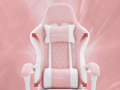 WOLTU Massage Gaming Chair Ergonomic Gamer Chair with Footrest, Lumbar Support, Adjustable Headrest, Swivel Computer Office Chair