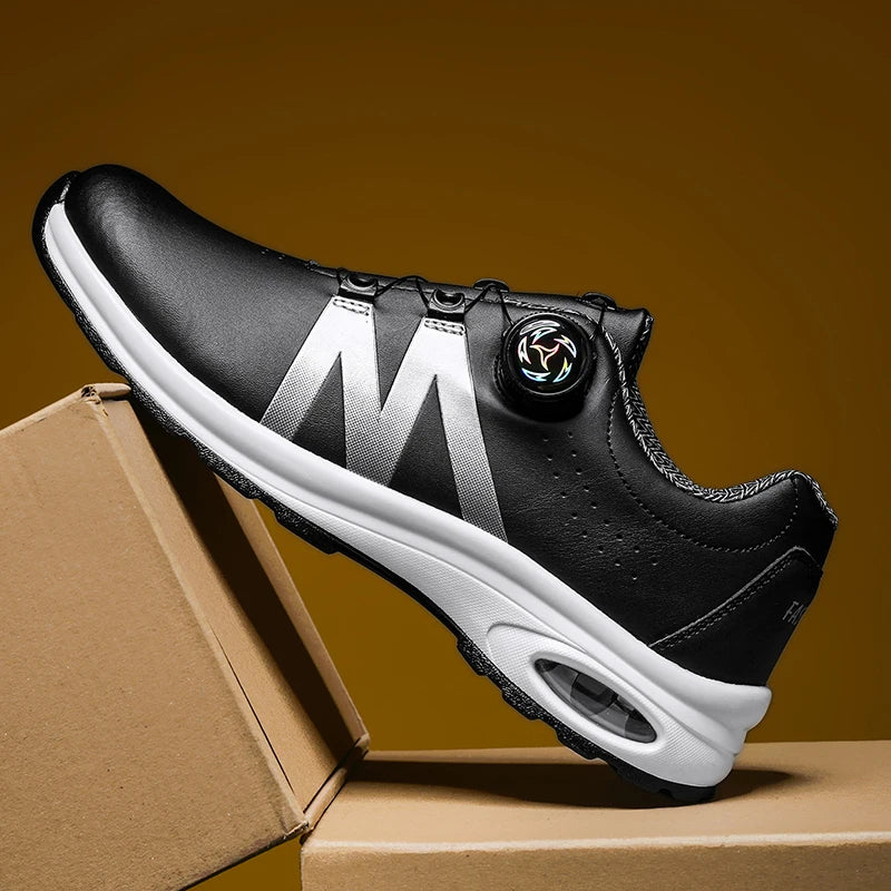 Zapatillas de golf para hombre con cámara de aire, deportivas para correr y conducir, transpirables, ligeras, cómodas, atléticas, antideslizantes y giratorias
