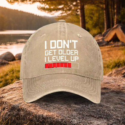 Gamer Level Up fødselsdags-baseballkasket i vasket bomuld, justerbar, udendørs trucker-kasket