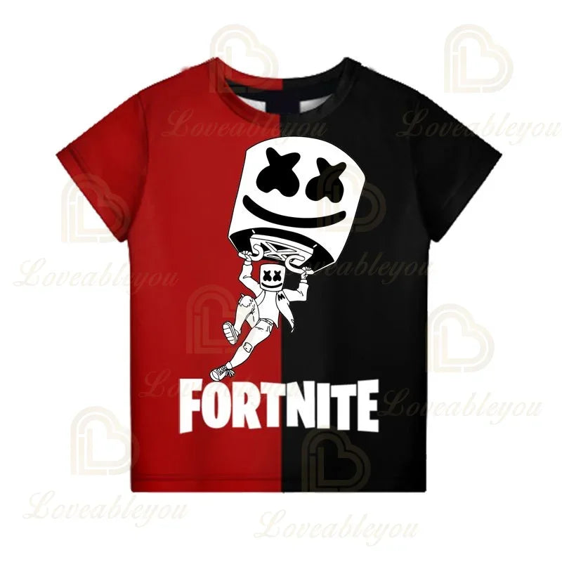 T-shirt Battle Royale Fortnite Victory para Criança, Tops para Raparigas e Rapazes, Roupa Harajuku, T-shirts Infantis 3D, 2025, NOVO DESIGN