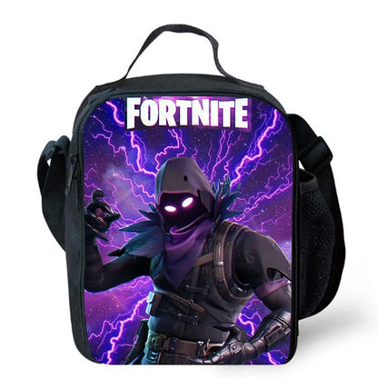 Cute Cartoon Lunch Bag Insulated Thermal Food Container Leakproof Reusable Fortnite Lunch Cooler Bag for Kids Students