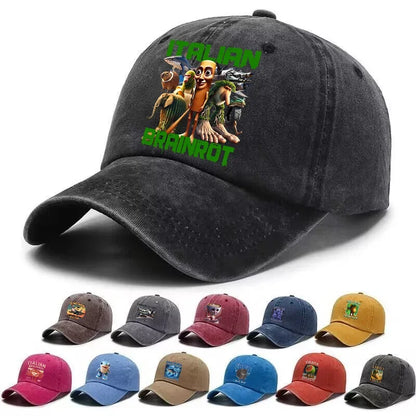 Italienisch Brainrot Damen Herren Mützen Kinder-Baseballmütze Accessoires Mütze Jungen Mädchen Mützen Verstellbar Herren Trucker-Mütze Sonnenhut Kinder Geschenk