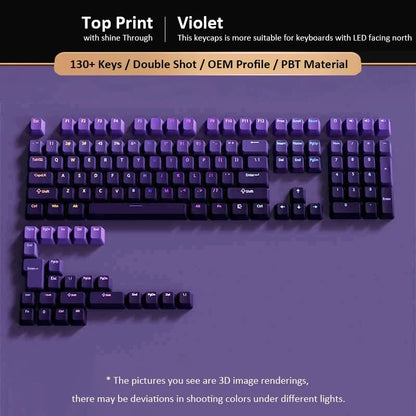 133+ tasti OEM Profile Gradient Keycaps per tastiera meccanica da gaming con switch Cherry MX, PBT retroilluminati RGB, layout ISO, keycap
