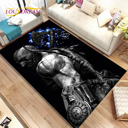 God of War Game Gamers Kratos  Area Rug,Carpet Rug for Living Room Bedroom Sofa Doormat Decoration, Kids Play Non-slip Floor Mat