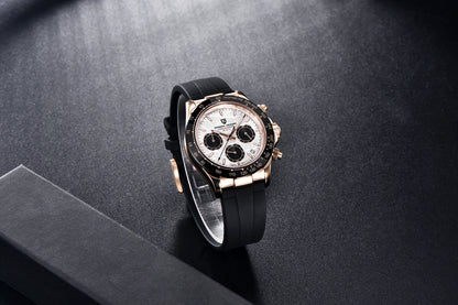 PAGANI DESIGN 1664 Luxury Automatic Mechanical Men's Watch VK63 Movement AR Sapphire Crystal Rubber 100m Waterproof Men's Watch