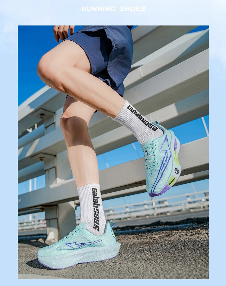 Men Running Shoes Specialty Carbon Plate Sports Marathon Breathable Lightweight Women Comfortable Nonskid Chunta Sneakers