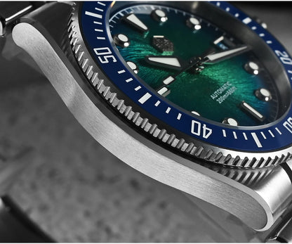 Orologio subacqueo di lusso da uomo San Martin 40mm, Miyota 9015, quadrante smaltato sunburst, automatico meccanico, impermeabile 200m, SN0148