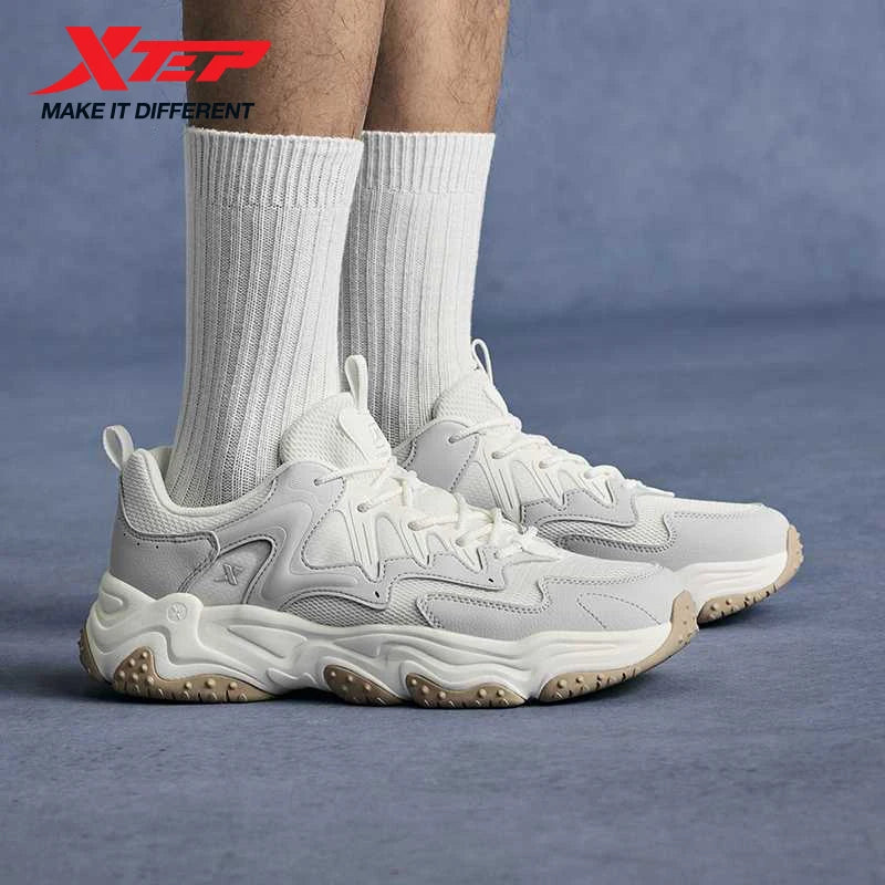 Xtep casual shoes 2025 spring and summer lightweight sports shoes with thick sole, fashionable street style sneakers 875319320004