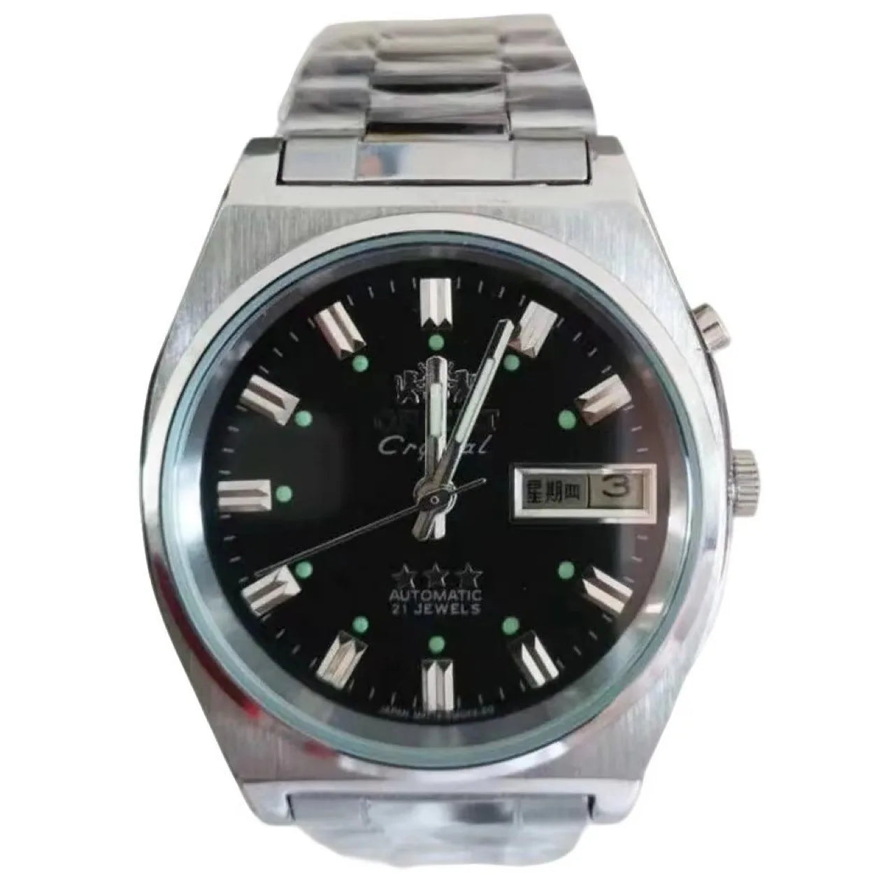Unisex Orient Mechanical Watch Steel Strap Folding Clasp Full Function World Time Watch Series 35MM