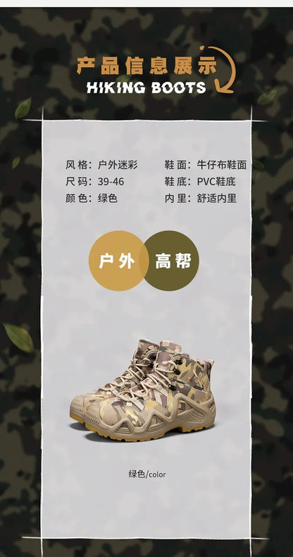Anti Slip and Wear-resistant Hiking Shoes Comfortable Desert Work Boots Autumn Winter Platform and Ankle Boots, Men's Snow Boots