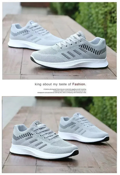 Men's Casual Running Shoes 2025 with Outdoor Anti-Slip Design Gray Flat Sports Shoes Black Fashionable Low-Priced Men's Shoes
