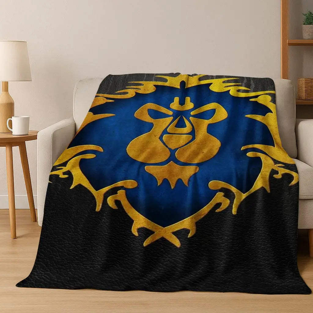 WOW World of Warcraft Arthas Demon Illidan Sylvanas flanellen deken, comfortabele zachte plaid voor thuis, slaapkamer, bed, bankovertrek of cadeau