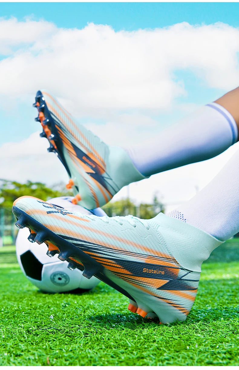 Nouvelles chaussures de football pour hommes, chaussures de match montantes, chaussures de futsal de haute qualité, chaussures de football d'intérieur antidérapantes, baskets d'extérieur, crampons pour gazon, meilleures v