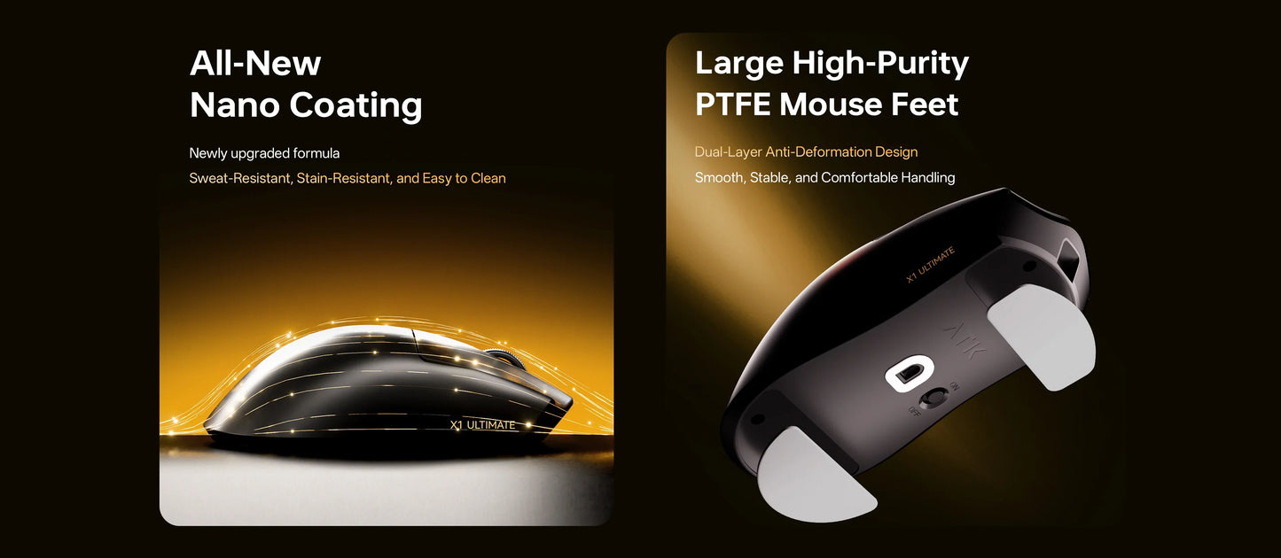 ATK Blazing Sky X1 V2 Series Wireless Mouse Dual Mode Paw 3950 Ultra 8K Return Rate Custom Ergonomics E-Sport Gaming Office Mouse