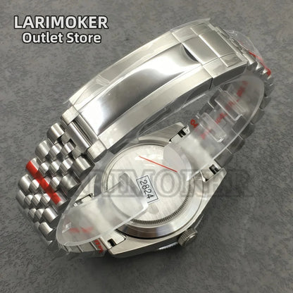 LARIMOKER NH35 39mm Automatic Men's Watch Domed Sapphire Glass 100m Diving Vintage Wine Red Insert Dial Super Luminous Watch