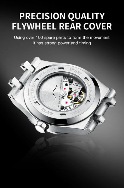 Specht&Sohne New Classic Men's Watch 50M Waterproof Luminous Sapphire Crystal Blue Automatic Mechanical Watches Reloj Hombre