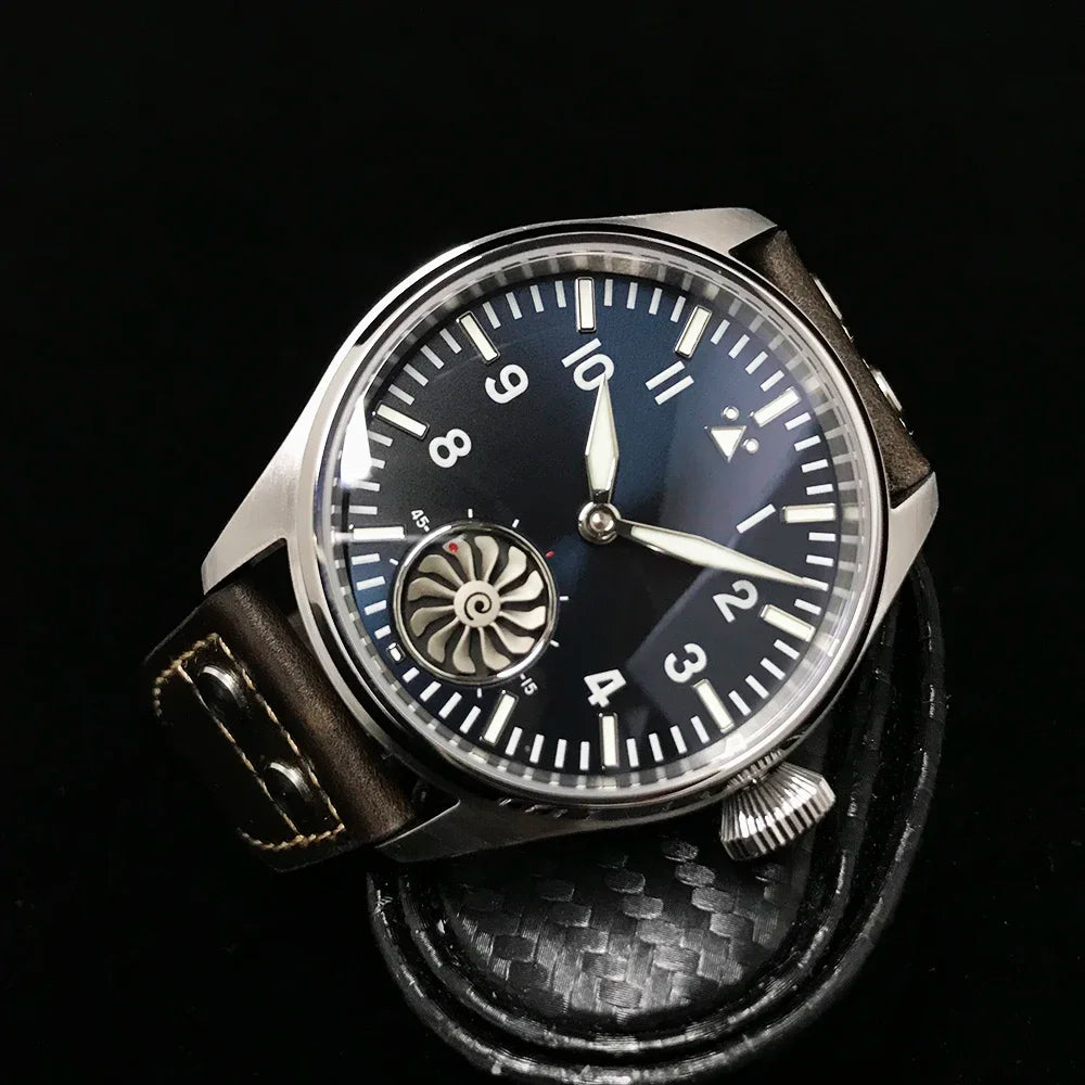 Hruodland 2025 Neue mechanische Herrenuhr Seagull ST3620 Retro-Pilot 43MM BGW-9 Leuchtend Saphirglas Turbine Reloj Hombre