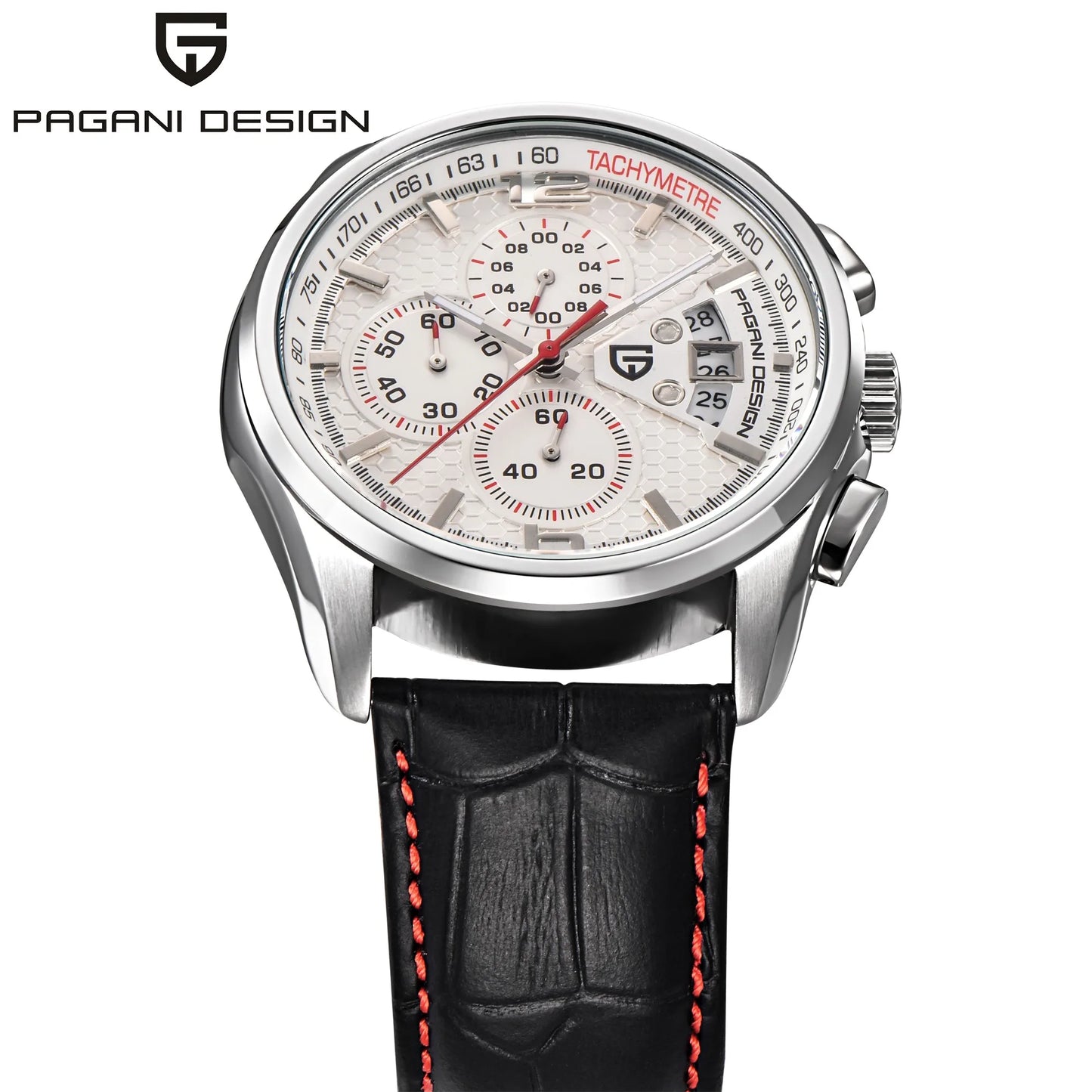 PAGANI DESIGN 2026 New Men's Quartz Watch Hardlex Crystal 50M Water Resistance Calendar Luminous Leather Strap Model PD3306