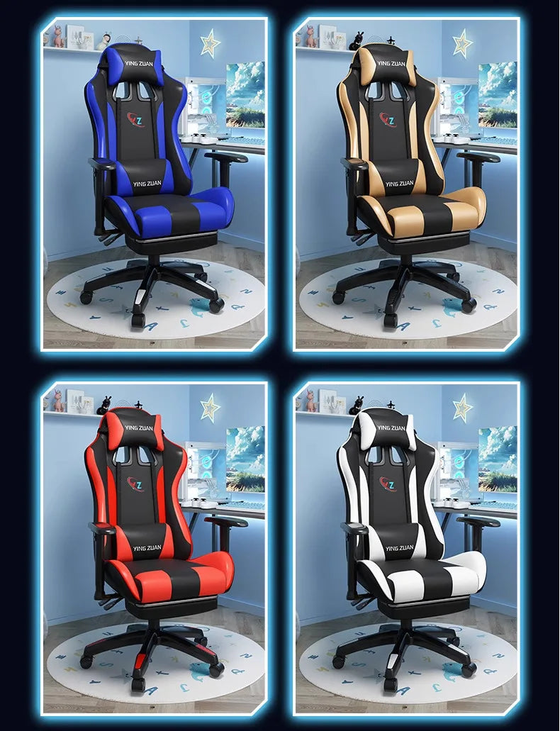 Sedia da gaming Sedia per computer Comoda seduta reclinabile Gaming LIVE Casa per studenti in dormitorio Ergonomia per uso sedentario