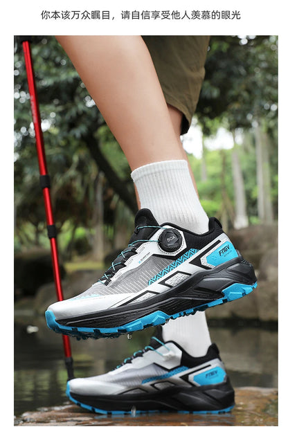 Scarpe da running da uomo primavera/estate, scarpe da trekking outdoor resistenti all’usura con chiusura BOA, stile sportivo e casual traspirante