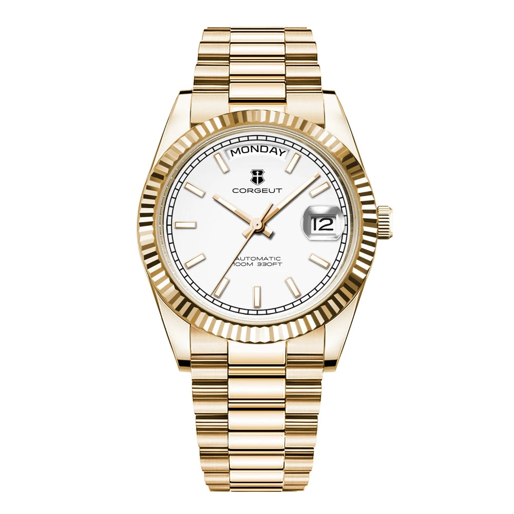 Orologio da uomo Corgeut Luxury 36MM ST1644 automatico meccanico con zaffiro, Relógio Masculino 10BAR, day, swim e dress watch