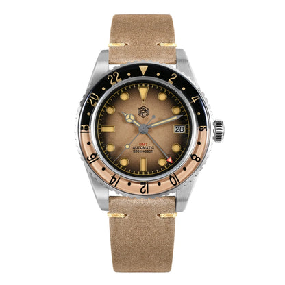 San Martin 2025 Men's Watches, Retro NH34 GMT Sandwich Dial, 40mm Bidirectional Sapphire Bezel, Luxury Sports Watch, 20Bar