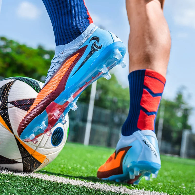 Nouveaux hommes bottes de Football adulte antidérapant Sport de plein air entraînement crampons chaussures de Football garçons longues pointes respirant Match confortable