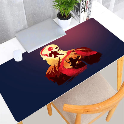 Large Game God of War Mousepad XL Desktop Natural  Rubber Desk Mat Kawaii Gaming Accessories Students Writing Pad Desk Mat 80x30