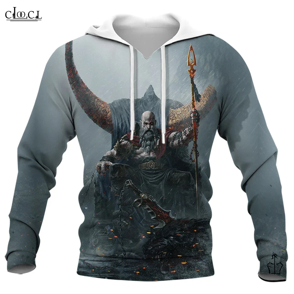 CLOOCL Fashion Game Kratos God of War 3D Full Printed Autumn Men Hoodie Unisex Long Sleeve Hooded Sweatshirt Harajuku Tracksuits