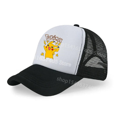 Baseball Cap Adjustable for Pokemon Hip Hop Breathable Mesh Hats Cute Cartoon Anime Outdoor Sport Shade Caps Gifts