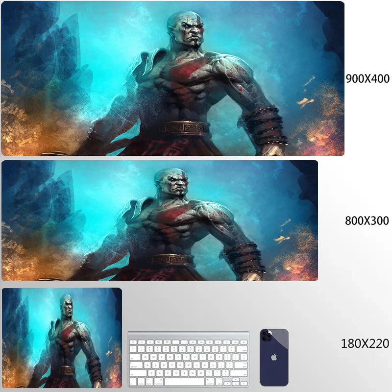 Large Mouse Pad G-God of War Pc Gamer Cabinet Keyboard Computer Game Desk Mat 900x400 Table Rug Gaming Accessories Xxl Mousepad