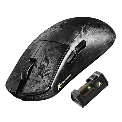Rato Gaming Sem Fios ATTACK SHARK R11 ULTRA em Fibra de Carbono, 8000Hz, PAW3950MAX, 42000DPI, Leve 49g, 20000FPS, Nordic 52840