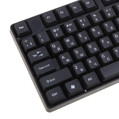 Teclado ergonómico USB para PC, teclado ruso / teclado inglés DropShipping