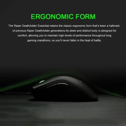 Original Razer DeathAdder Essential Wired Gaming Mouse Mice 6400DPI Optical Sensor 5 Independently Buttons for Laptop PC Gamer