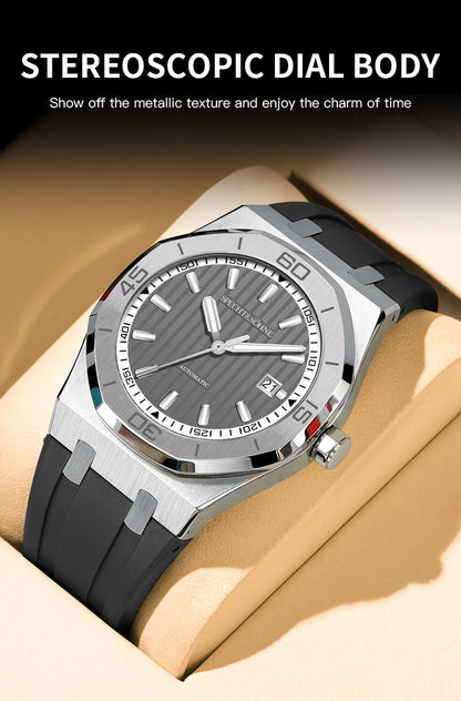 Specht&Sohne New Classic Men's Watch 50M Waterproof Luminous Sapphire Crystal Blue Automatic Mechanical Watches Reloj Hombre