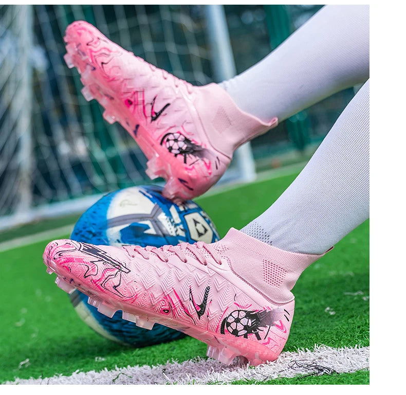 Chuteiras de Futebol de Cano Alto para Homem, para Relva Sintética, Respirantes e Antiderrapantes, Ténis de Treino e Jogo para Desporto ao Ar Livre, Chuteiras de Futebol FG