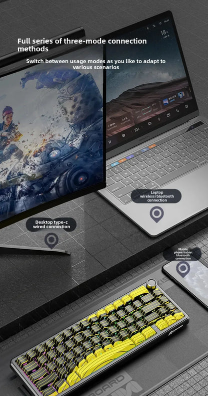 Attack Shark X65 PRO HE Magnetic Switch Keyboards 8K RT 0.001mm Side Engraving Bluetooth Wireless Gaming Keyboards Windows Mac PC
