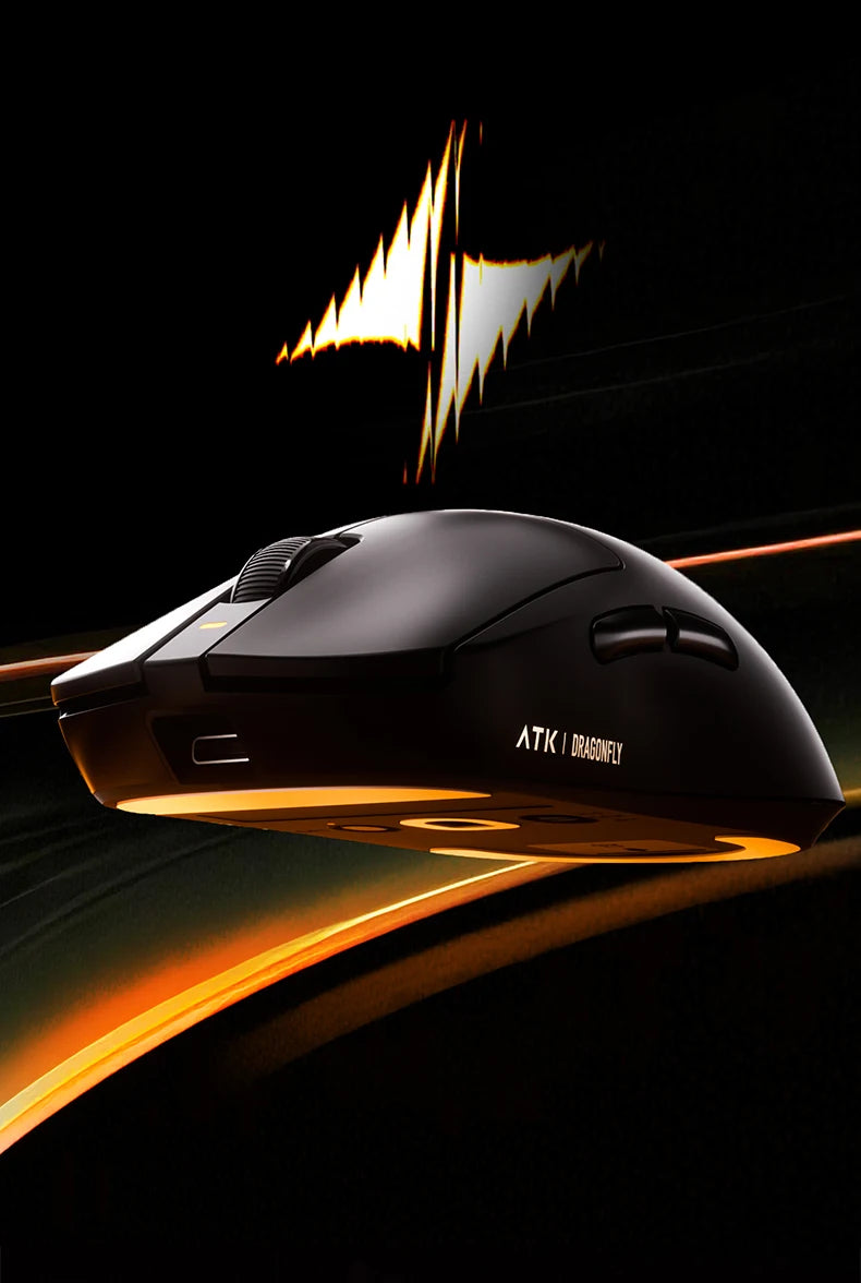 Ratón gaming inalámbrico ATK Dragonfly A9 Ultra PAW3950, ultraligero, trimodo, ergonómico, para esports y jugadores FPS, A9 SE Plus
