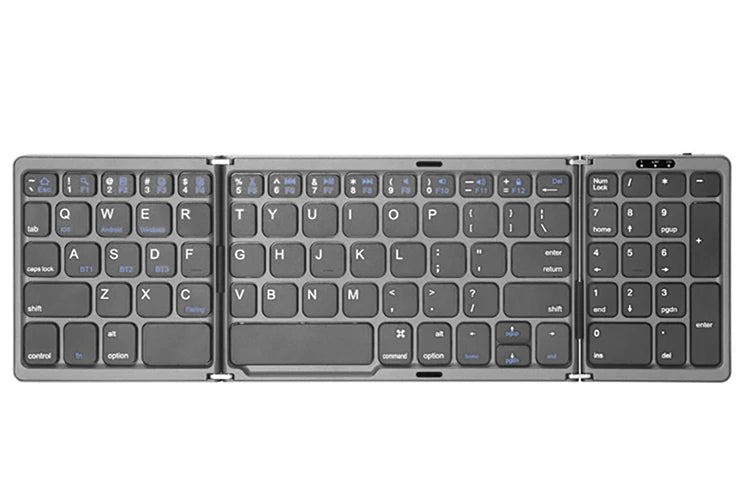Teclado inalámbrico Bluetooth plegable recargable para iPad, móvil, tableta, portátil y oficina, mini teclado inalámbrico