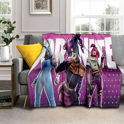 Coperta in flanella 3D F-Fortnites Cartoon Game, morbida e calda, per camera da letto, soggiorno, letto, viaggio, campeggio, picnic e regalo